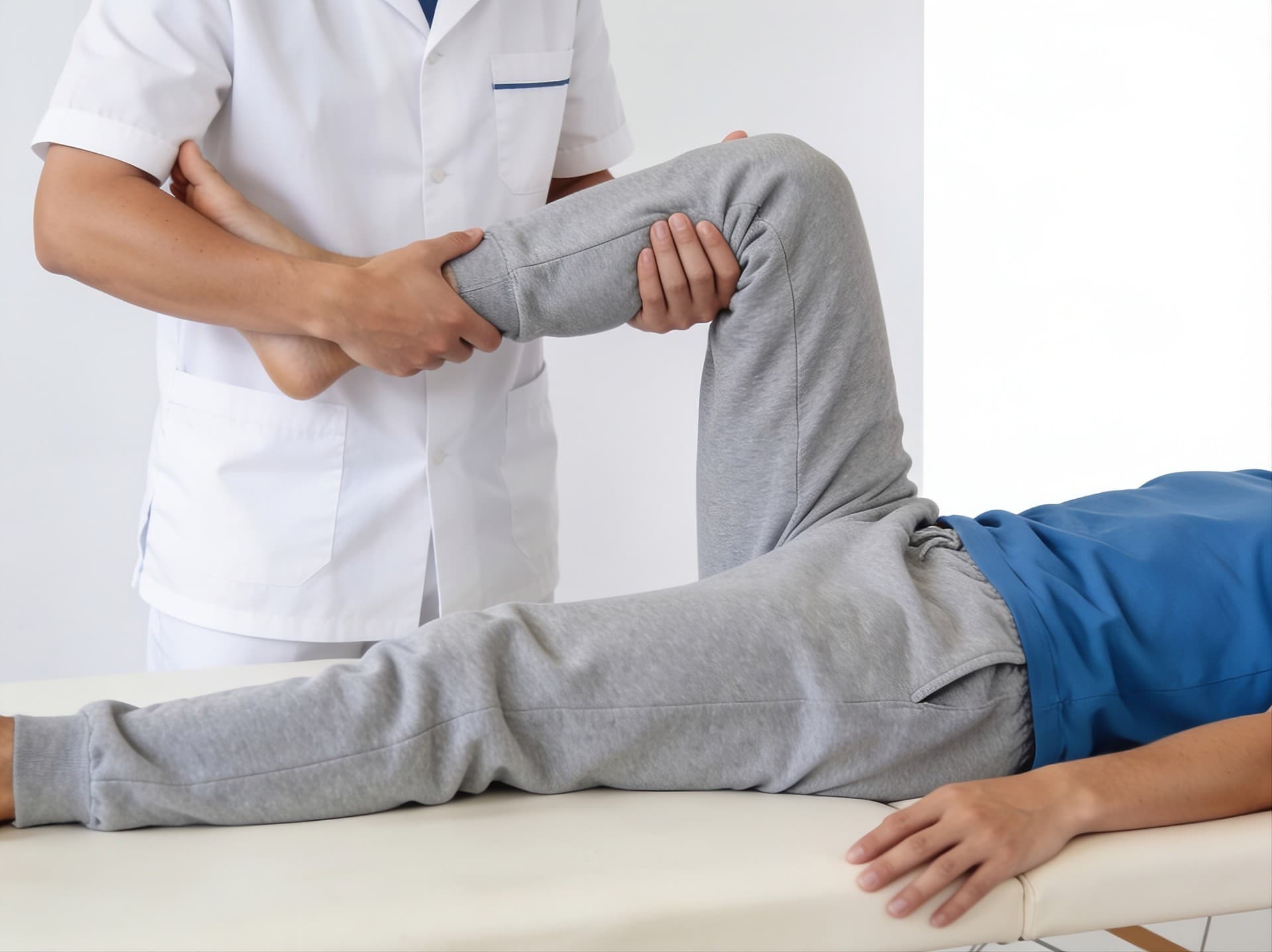 Fisioterapeutas de Clínica Miguel Nieto acompañando la recuperación de un paciente en Celanova